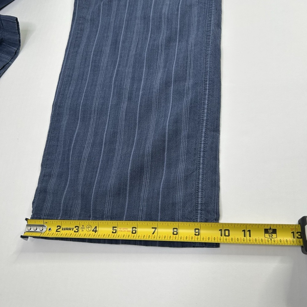 LL Bean Chambray Pants Womens 8 Favorite Fit Striped Drawstring Lightweight Blue - Picture 7 of 10